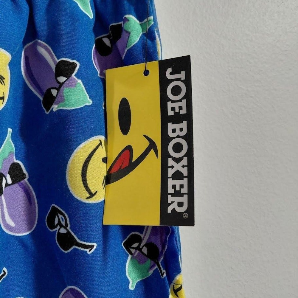 JOE BOXER Womens Pajama Pants Funny Eggplant Smiley Face Print Blue M - Picture 4 of 4